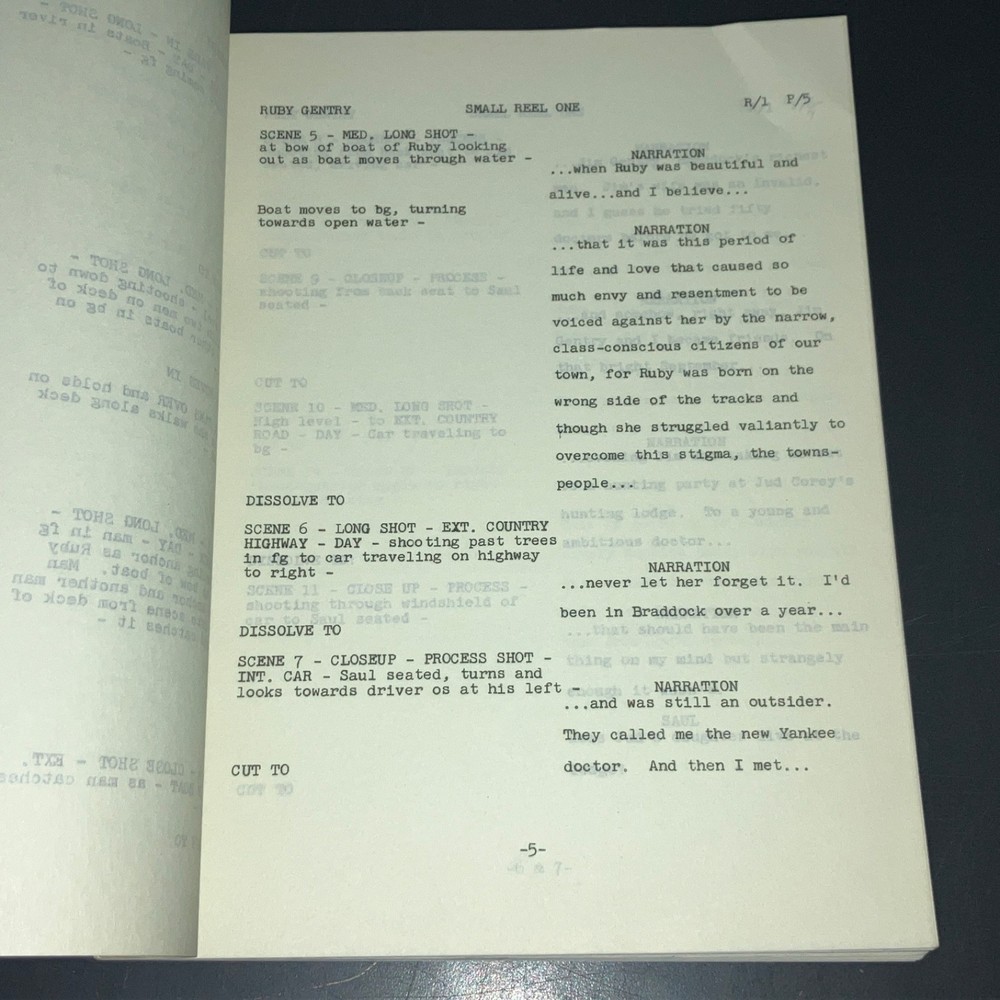 RUBY GENTRY (c1952) Heston/Jones - Scarce Moviola Continuity / SELZNICK +COA!