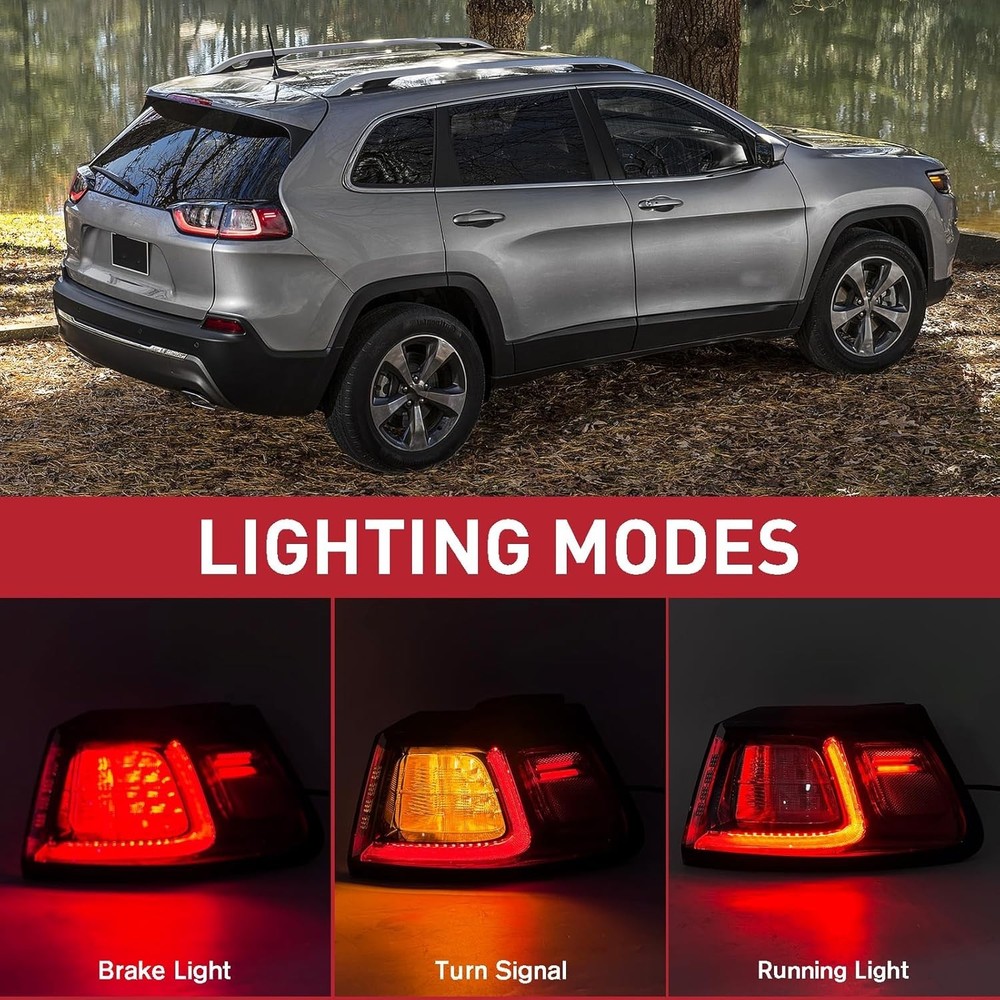 LED Type Outer Tail Light Lamp Assembly Compatible for 2019-2023 Jeep Cheroke...