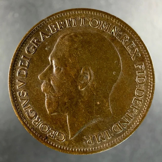 1921 Great Britain Farthing George V Britannia Reverse