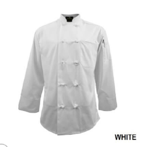 Natural Uniforms Knot Button Chef Coat with Thermometer Pocket Kitchen Uniform