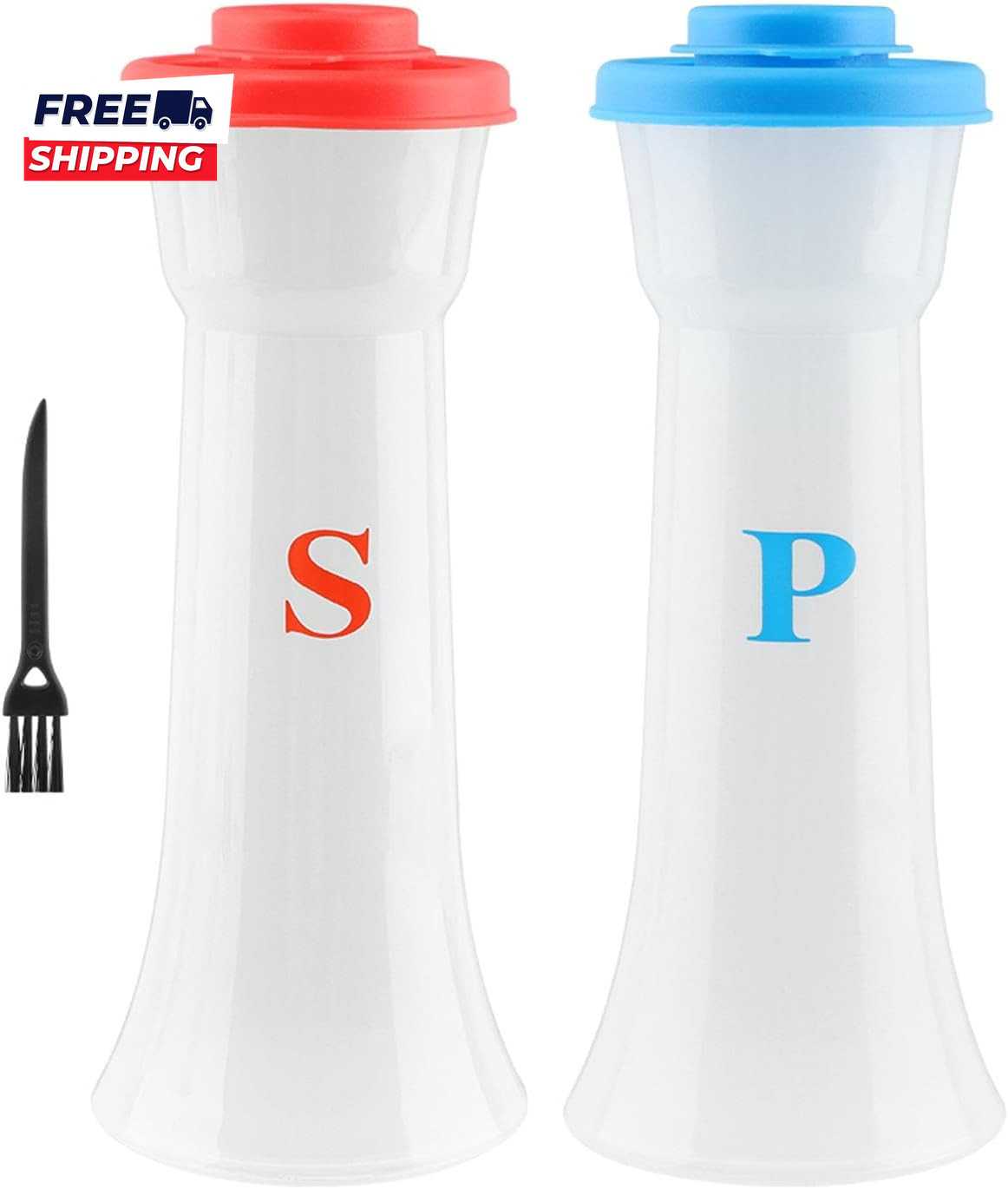 Salt and Pepper Shaker Set  Plastic Salt and Pepper Shaker Set with Lids