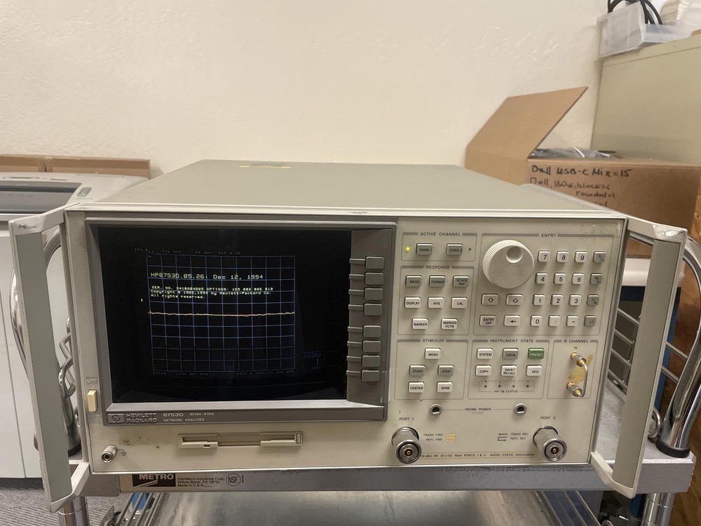 HP 8753D NETWORK ANALYZER 30 KHZ-6 GHZ, OPT: 002, 006, 010, 1D5