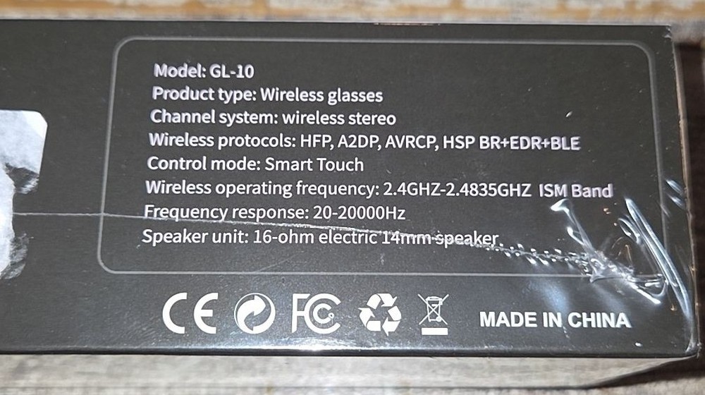 GL-10 Smart Glasses Wireless Music Touch Control