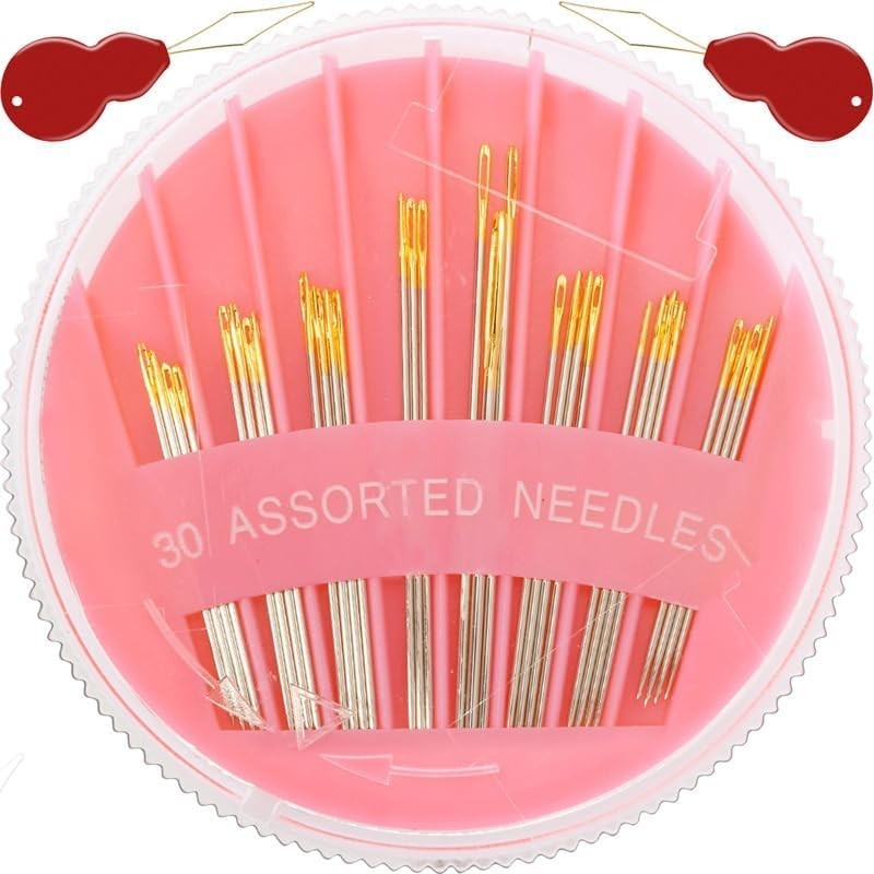 Effortless Crafting with 30 Assorted Sewing Needles - Durable & Rust-Free Design
