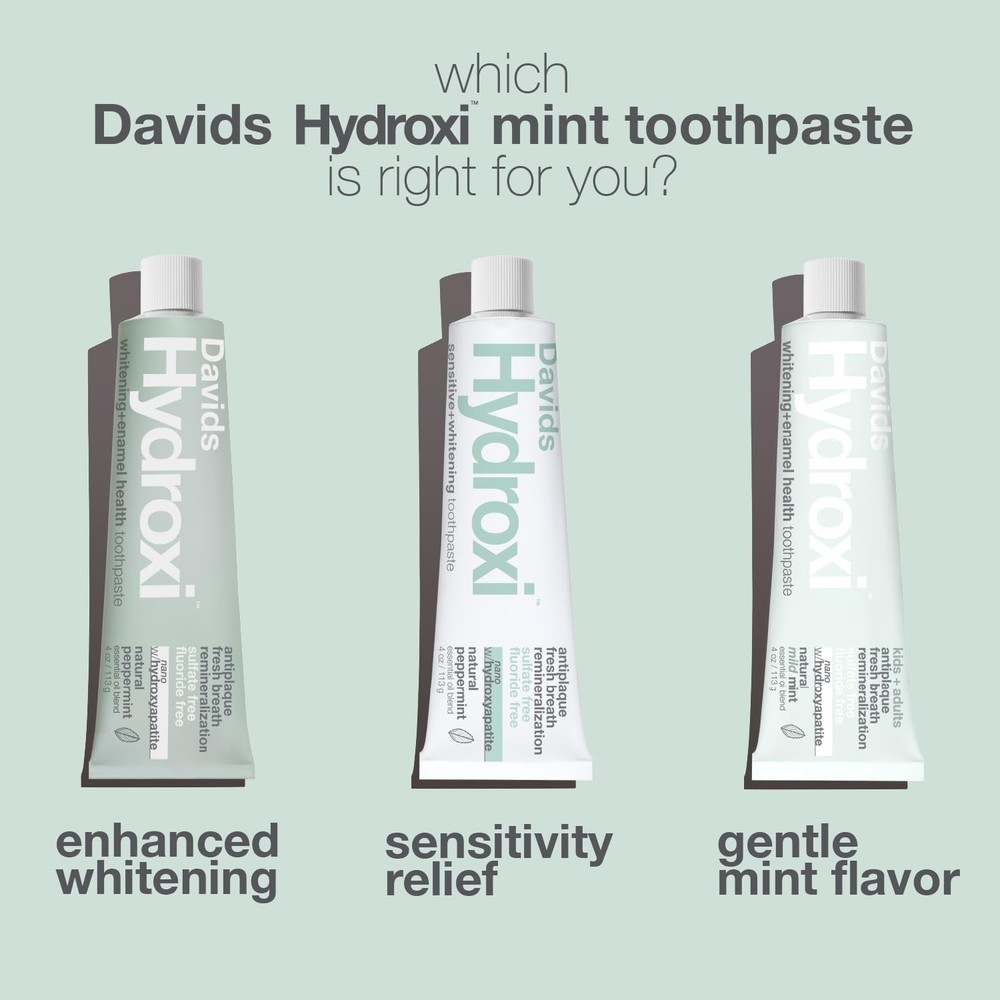 Davids Fluoride-Free Nano Hydroxyapatite Toothpaste, Enamel Remineralizing..