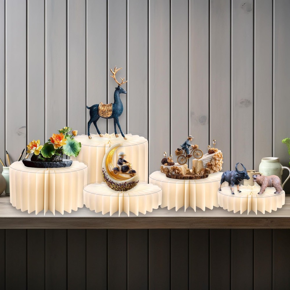 6 Pack Buffet Risers, Acrylic Food Display Risers for Buffet Table, Cardboard...