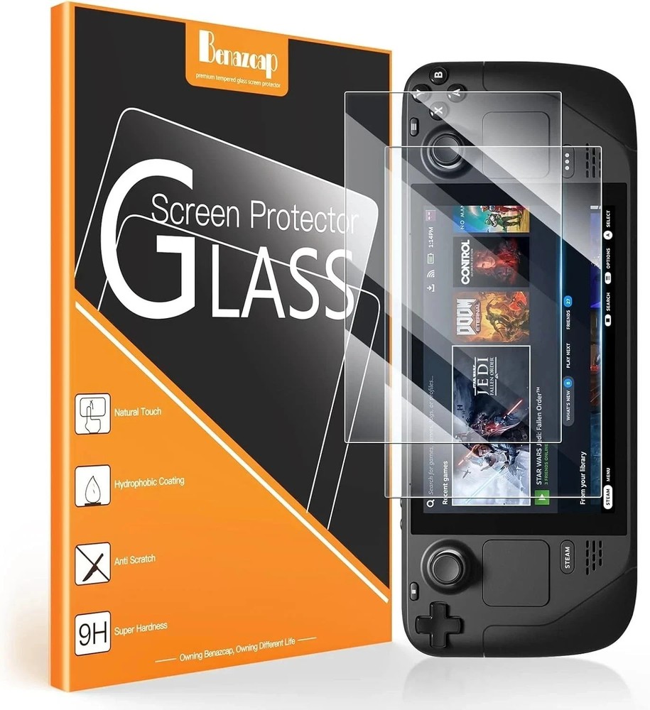 [2 Pack for Steam Deck/Steam Deck Oled Screen Protector, Tempered Glass Easy Ins