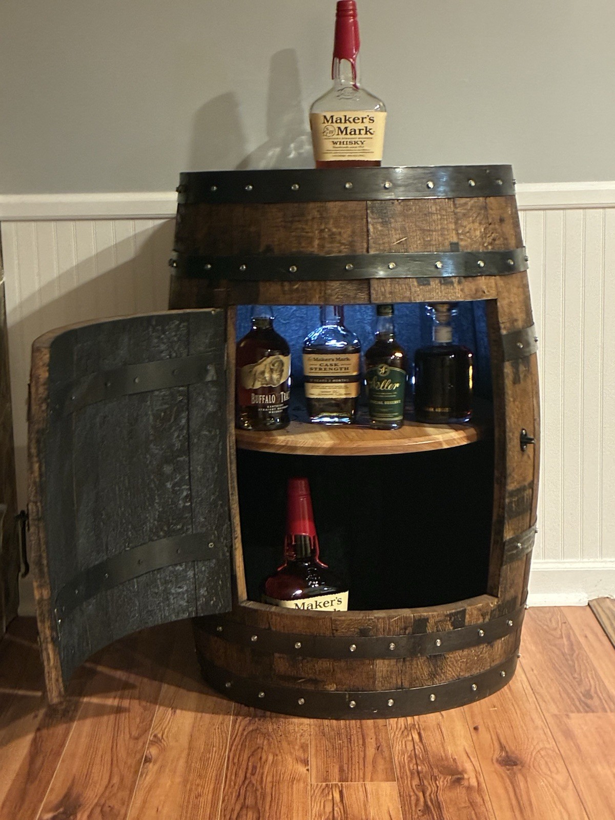 Whiskey Barrel Cabinets Bars “Free Shipping”
