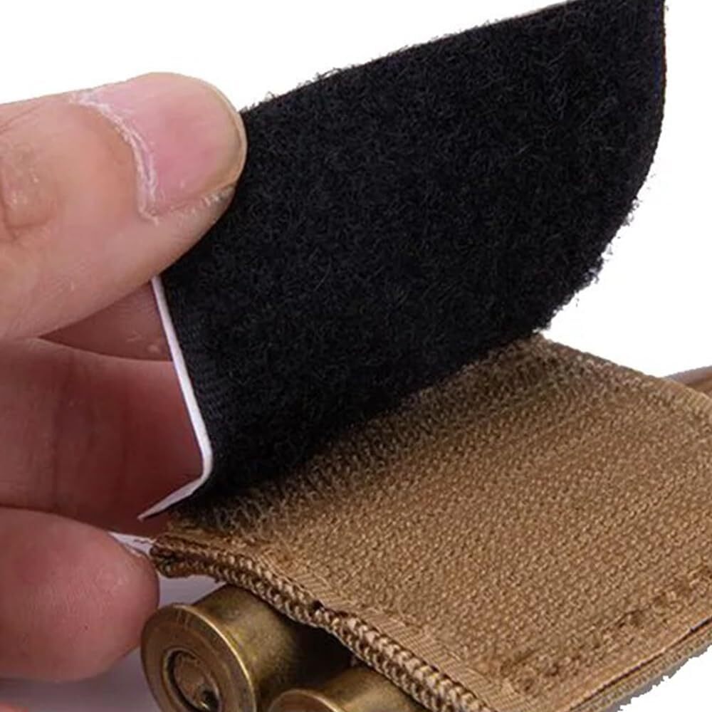 Tactical 2x Patch Ammo Holder 2 Round Adhesive Cartridges Hook Loop Bullet Pouch