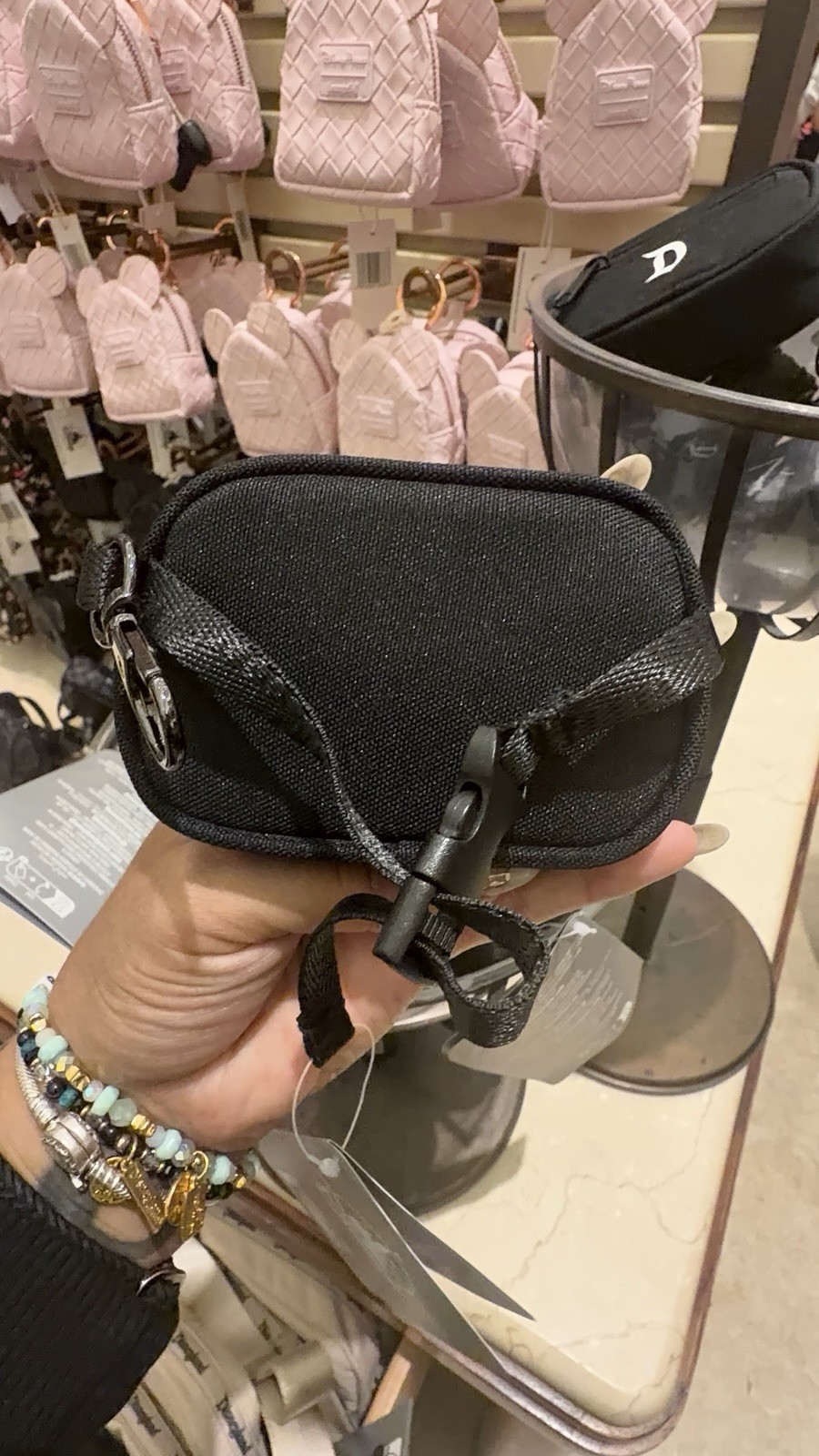 New 2026 Disneyland Resort "D" Black Fanny Pack Keychain