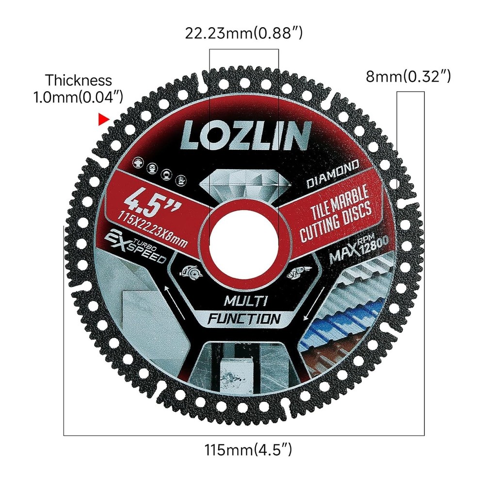 DIAMOND Blade 4.5" Ultra-Thin Tile Cutter 3PCS for Marble Ceramic