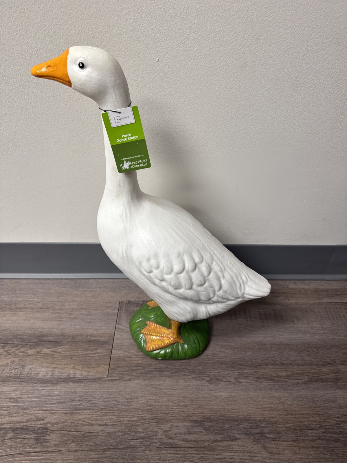 VIRAL Mainstays Large White 20"H Dress Up Goose Garden Statue Yard Decor NEW