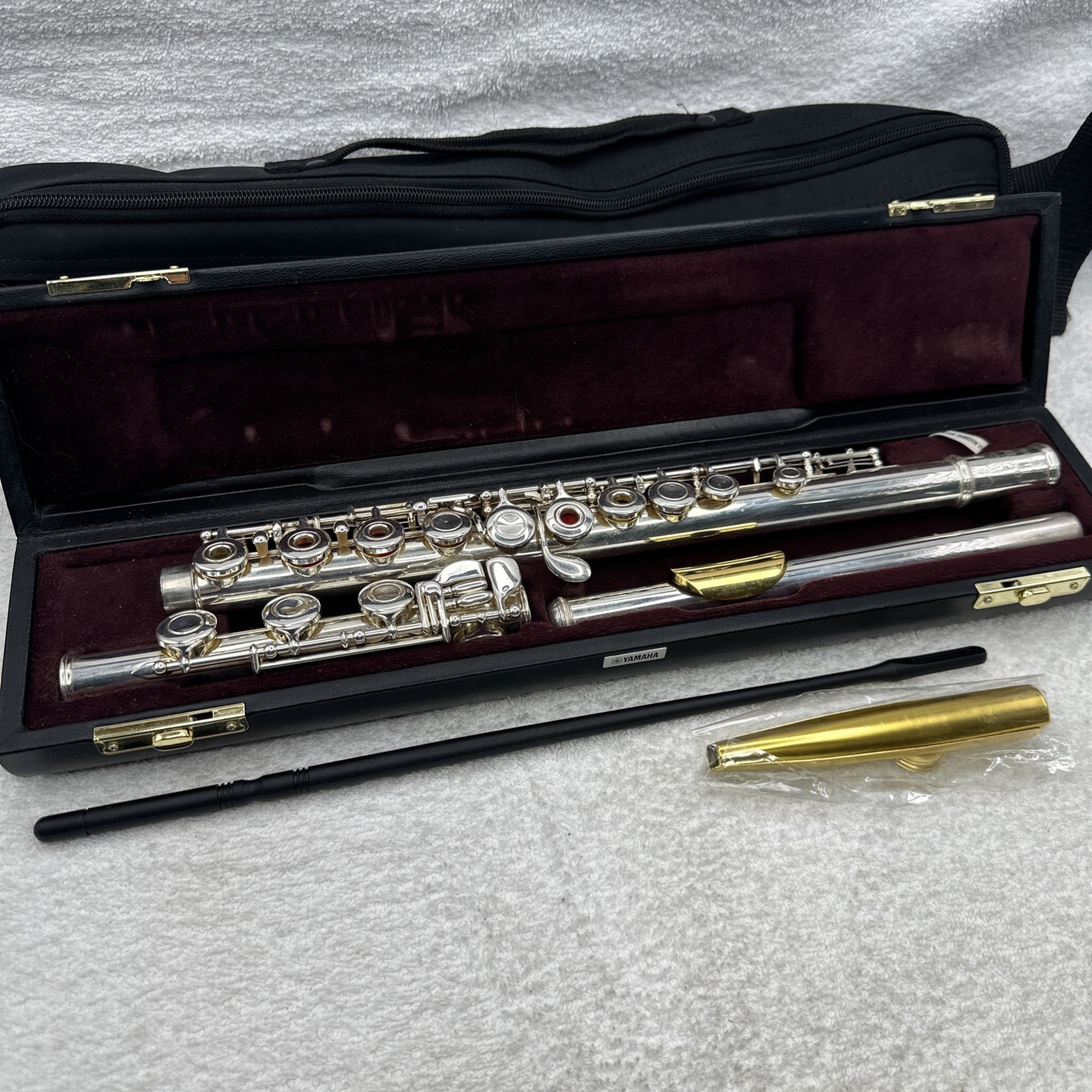 Yamaha Allegro YFL-371 371 Silver Head 925 Open Hole Flute Gold Plated Lip Plate