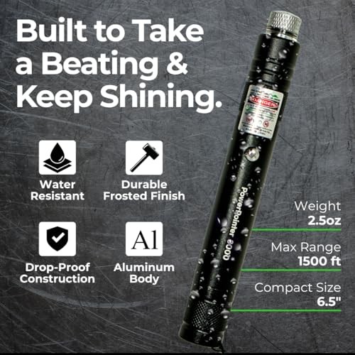 Power Pointer 3000 Flashlight Adjustable Star‑Pattern Projection Light – Flash