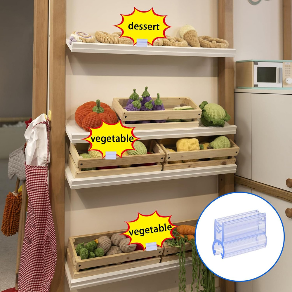36 Pack Reusable Plastic Wire Shelf Label Holders Gridwall Sign Clip Tags