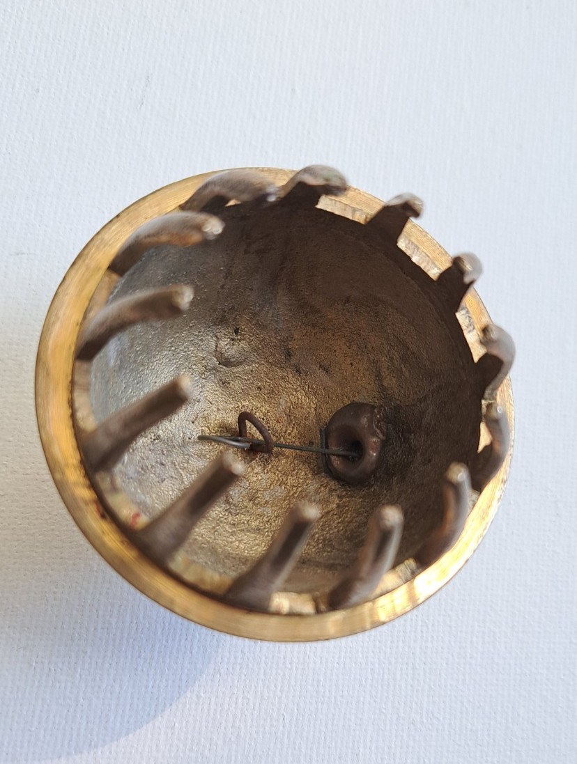 Brass Etched Design Elephant Claw Bell Meditation Temple India Vintage Prayer