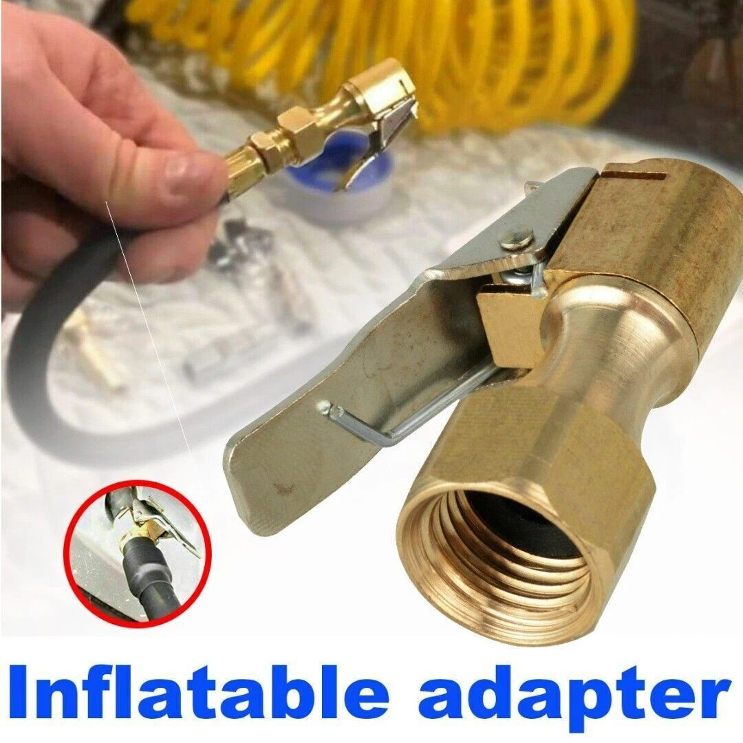 4 x Air Chuck Heavy Duty Open Flow Lock On Tire Chuck W/ Clip for Inflator Gauge