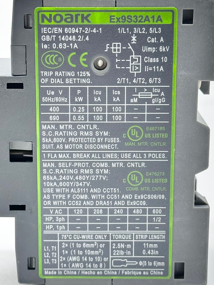 Noark EX9S32A1A Manual Motor Starter