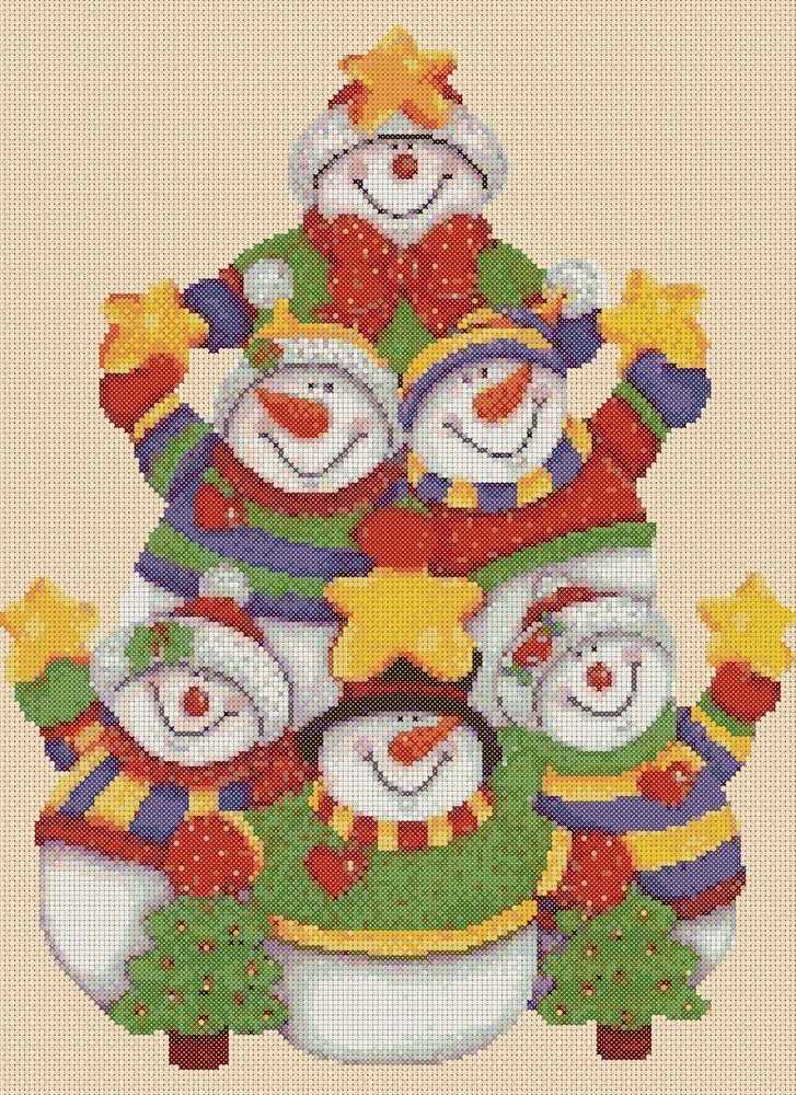 Snowman Pyramid Counted Cross Stitch CHART No. 4-467