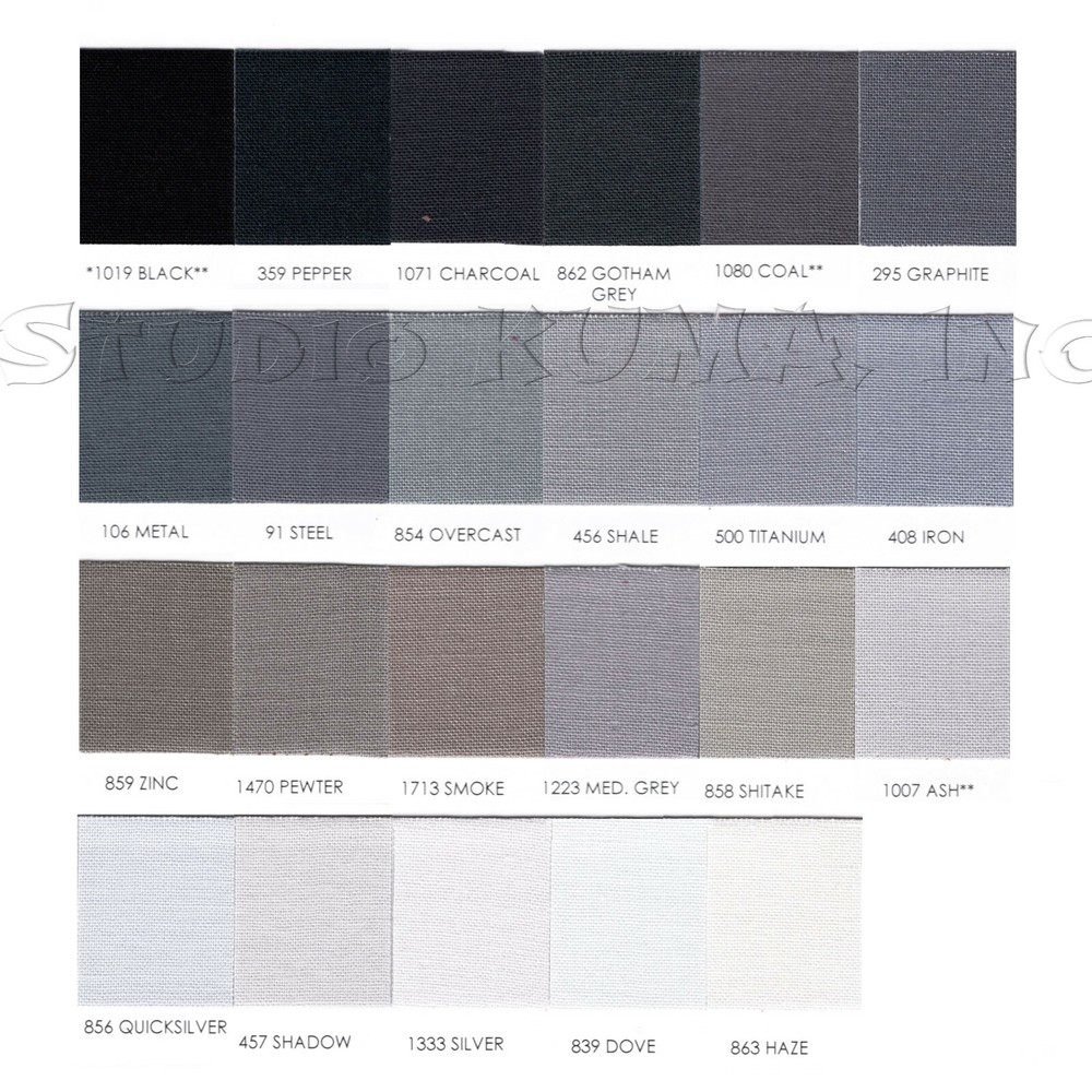 ROBERT KAUFMAN "KONA COTTON SOLID" Gray-Black by the 1/2 yard