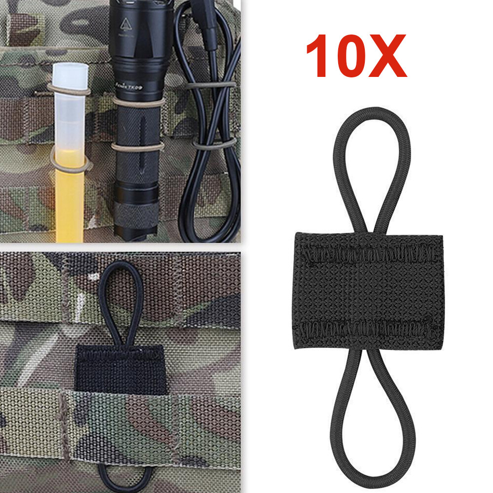 Tactical Tools Organizer Cable PTT Retainer MOLLE System Elastic Strings Straps