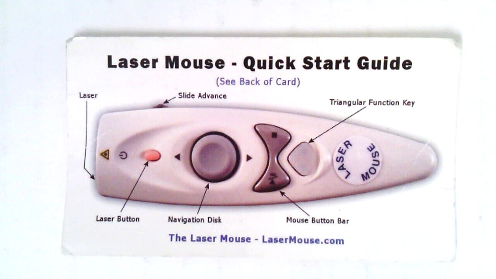 Laser Mouse~Presentation Remote~Mac/ Windows~Tested-Works~With Case~2 Batteries