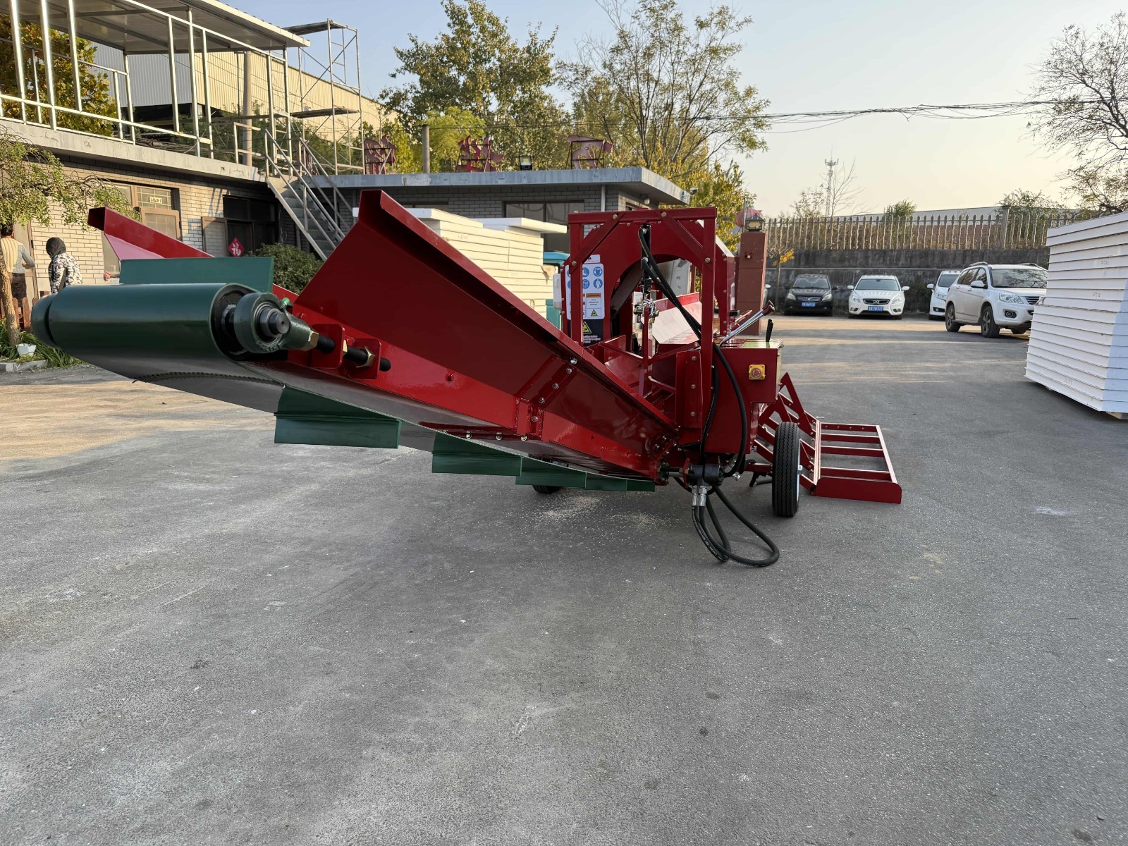 27T Firewood Processor 6-Way Wedge Log Splitter with 10FT Belt Firewood Conveyor