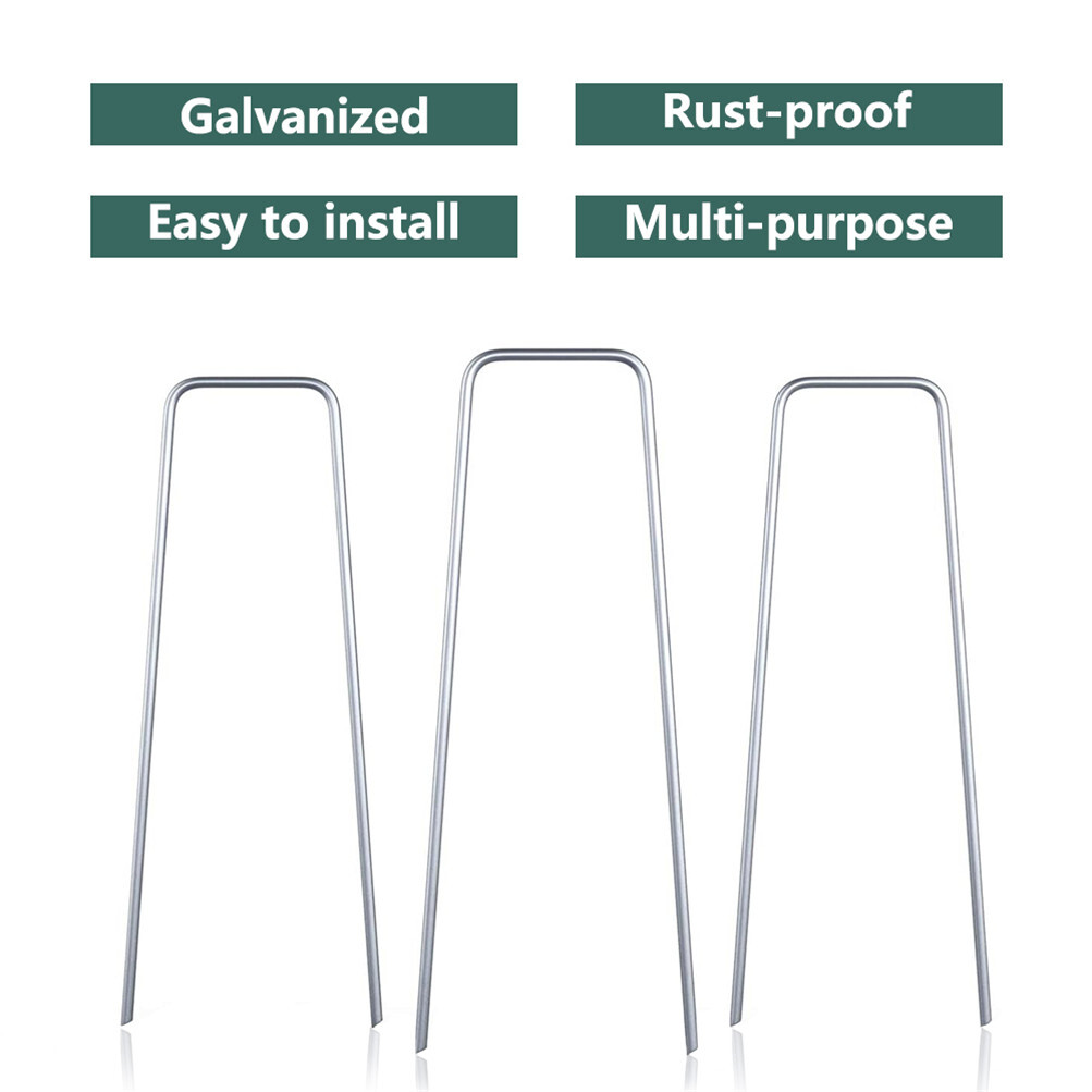 6" Garden Stakes 100/200/500/1000 Pack Landscape Staples Galvanized Sod Staples