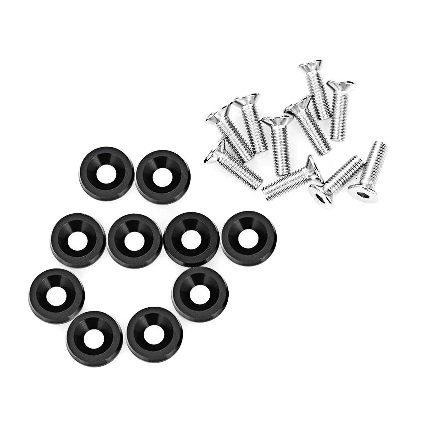 10x JDM Billet Aluminum Alloy Fender Bumper Washer Engine Bay Screw Bolts Kits