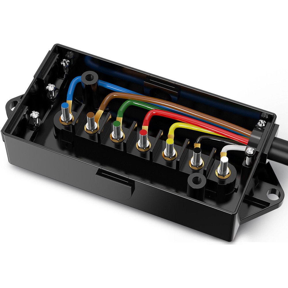 7-Way Plug Trailer Extension Cord, Inline Junction Box & Tail Light Wire Harness