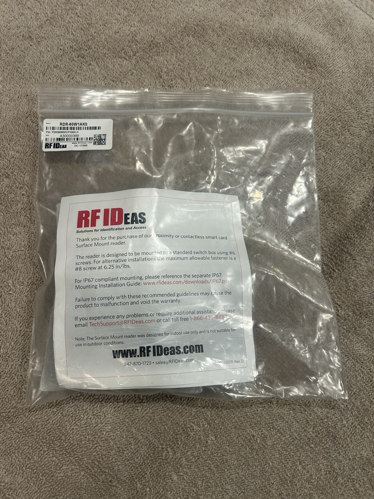 RF IDeas RDR-60W1AKO RFID Reader USB, RDR-RF Ideas Card Reader Access Device