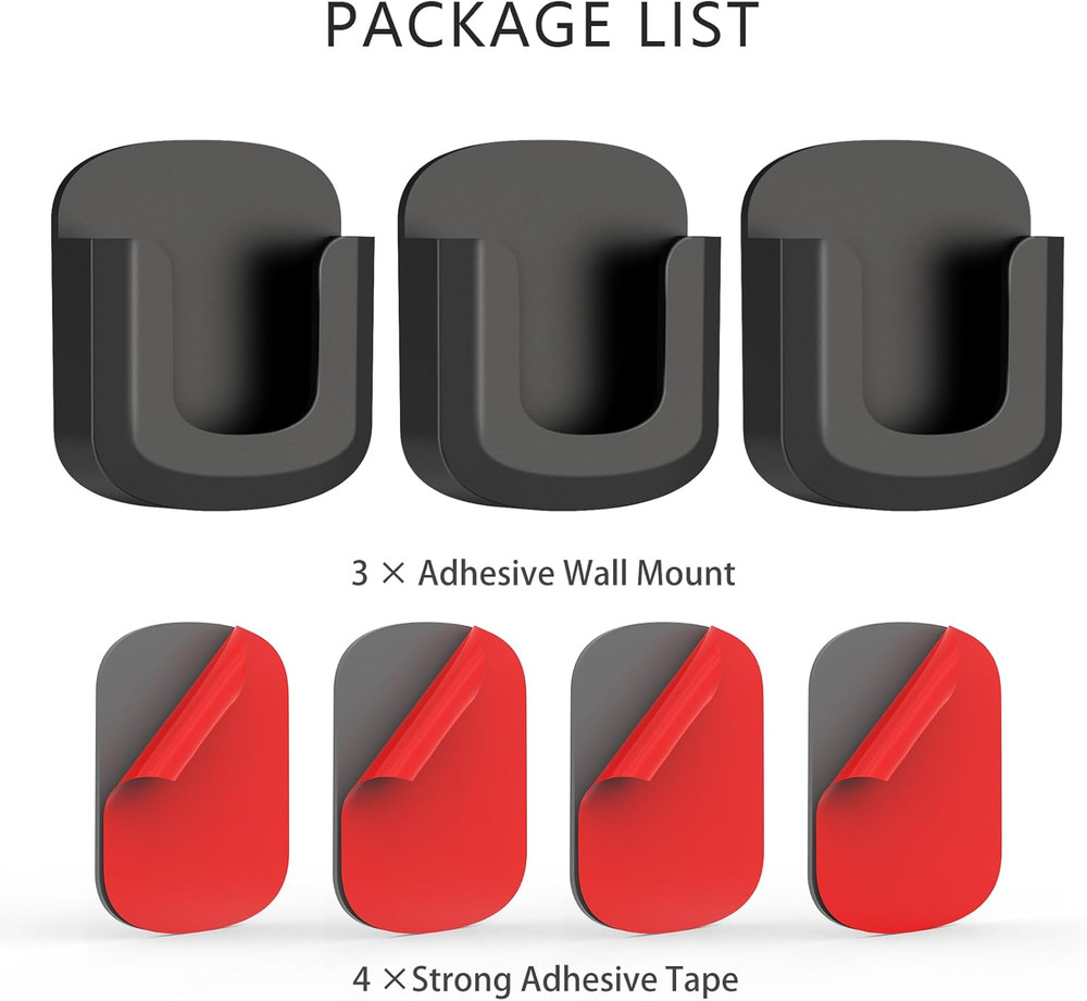 3 Pack Wall Mount Bracket for Camera, Adhesive Camera Mount, No Drill No Screws(