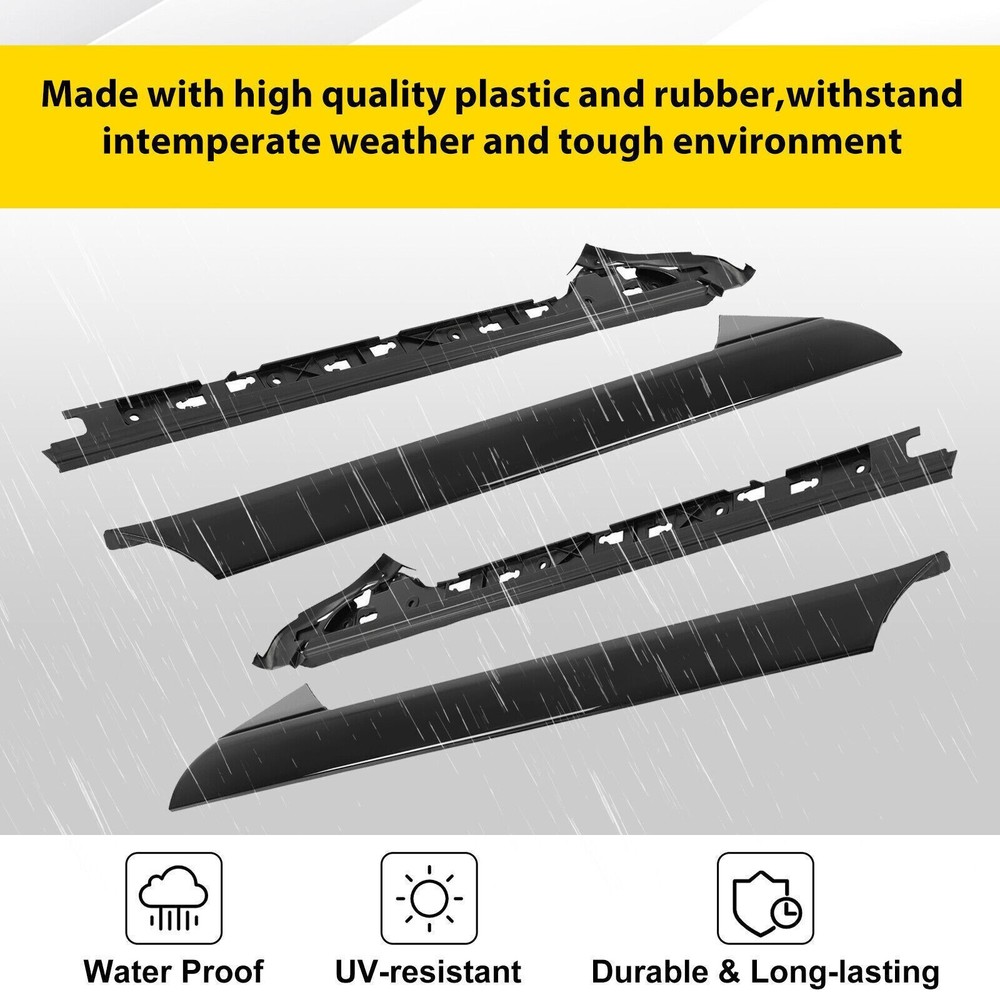 Set For 2011-2019 Ford Explorer Left Right Side Windshield A-Pillar Molding Trim
