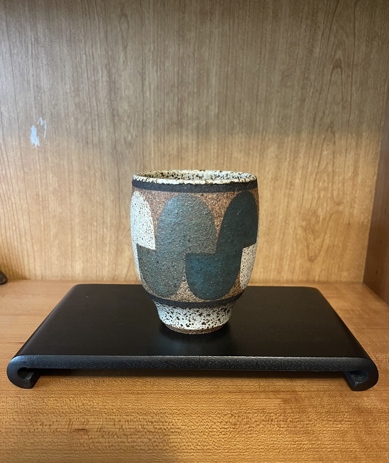 Kat & Roger Modernist Abstract Design Handmade Ceramic Cup