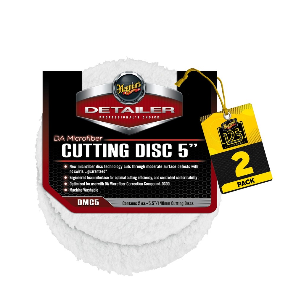 Meguiars DA 5’’ Microfiber Cutting Disc, Microfiber Pads Compatible with a DA