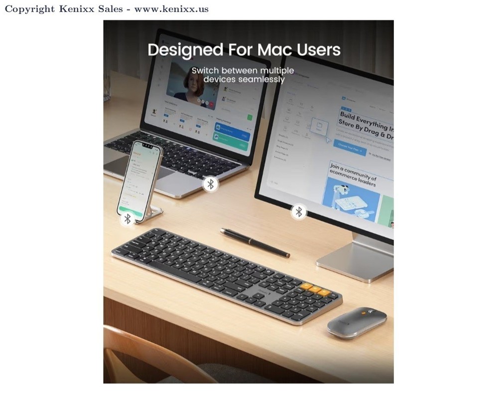 ProtoArc KM100-A Backlit Bluetooth Keyboard and Mouse Combo for Mac