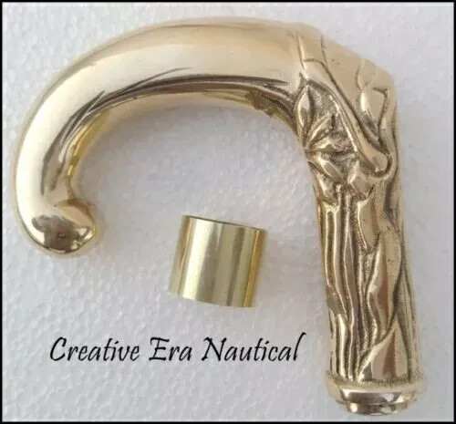 Solid Brass Engraved New Designer Antique Style Derby head Only handle Handmade