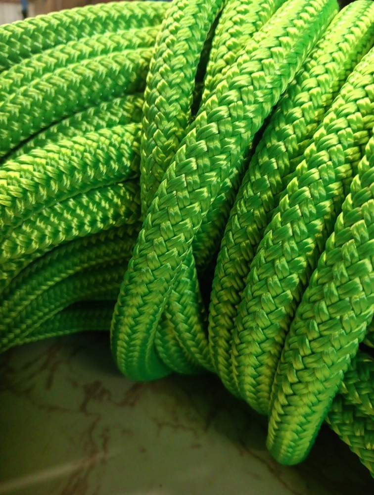 9/16 " x 200 ft. Double Braid-Yacht Braid Polyester Rope.Electric Lime.