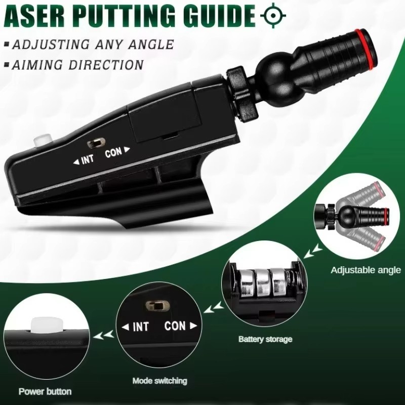 Golf Putter Laser Alignment Trainer Putting Aid Indoor Practice Guide Tool