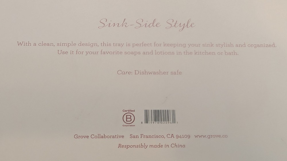 Grove Collaborative Tray Pomegranate Rectangular Stoneware Side Tray 10 X 5