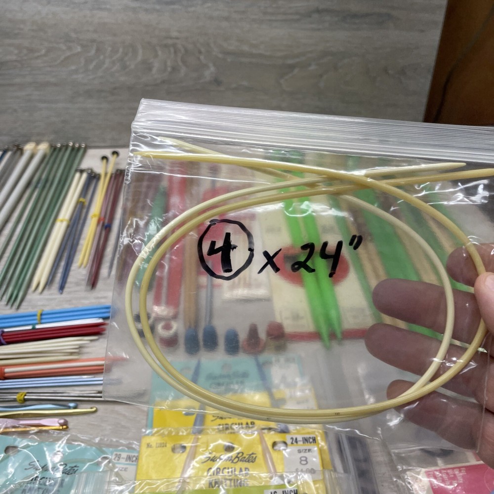 Large Lot knitting Needles Bamboo, Interchangeable, Circular Needles, 106+ Pcs.