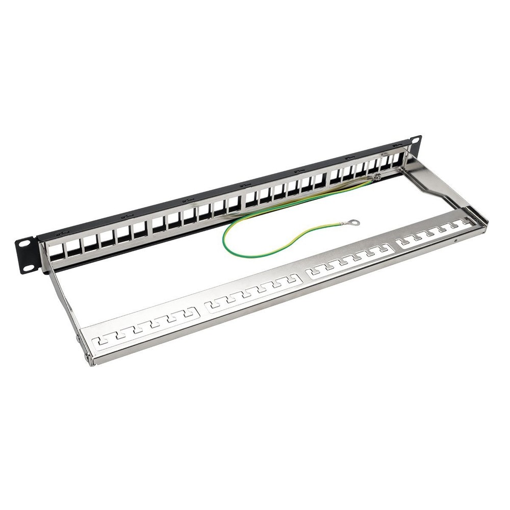 Tripp Lite 24-Port 1U Rack-Mount Shielded Blank Keystone/Multimedia Patch Panel