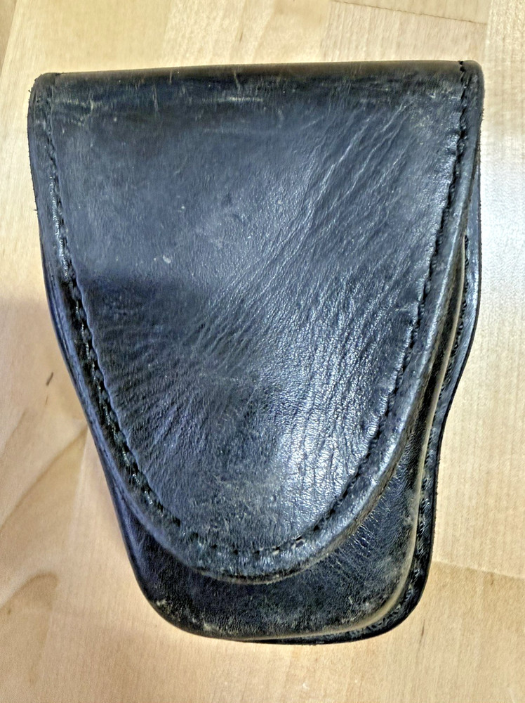 Handcuff Pouch, Black Leather, Law Enforcement