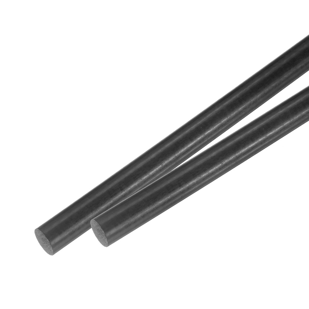 2Pcs ABS Plastic Rods, Diameter 12mm Length 300mm Black Stick Solid Bar
