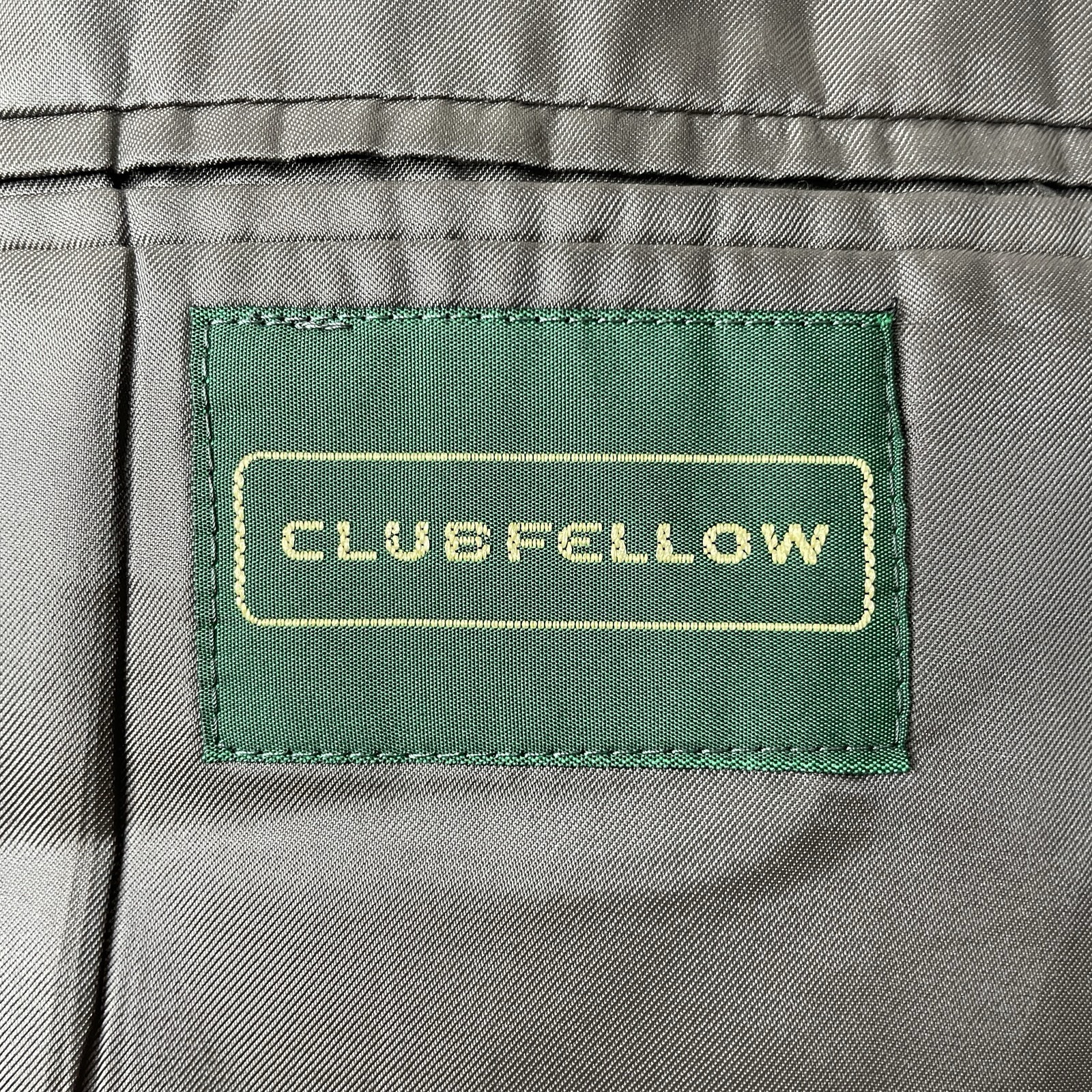 Clubfellow Sport Coat Mens 46L Green Multicolor Check Wool Two Buttons