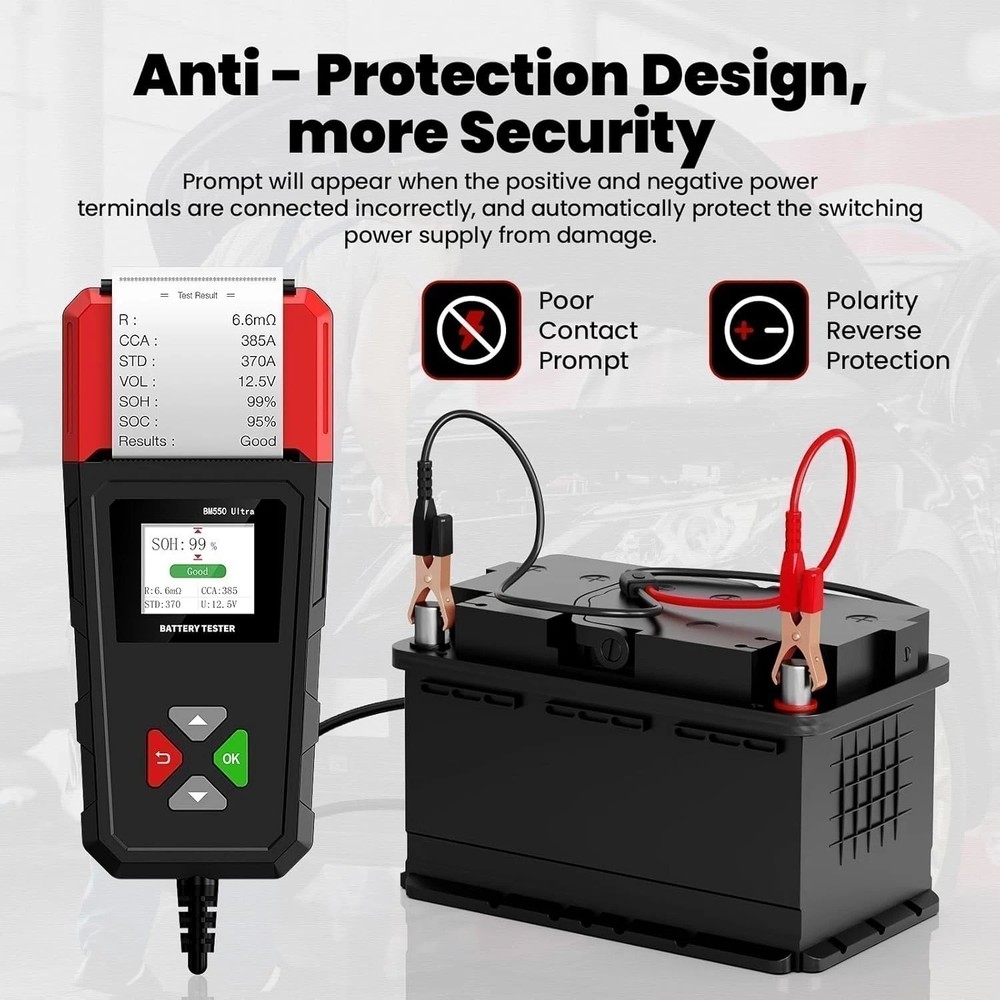 6V 12V 24V Digital Battery Electrical System Analyzer Kit w/ Printer