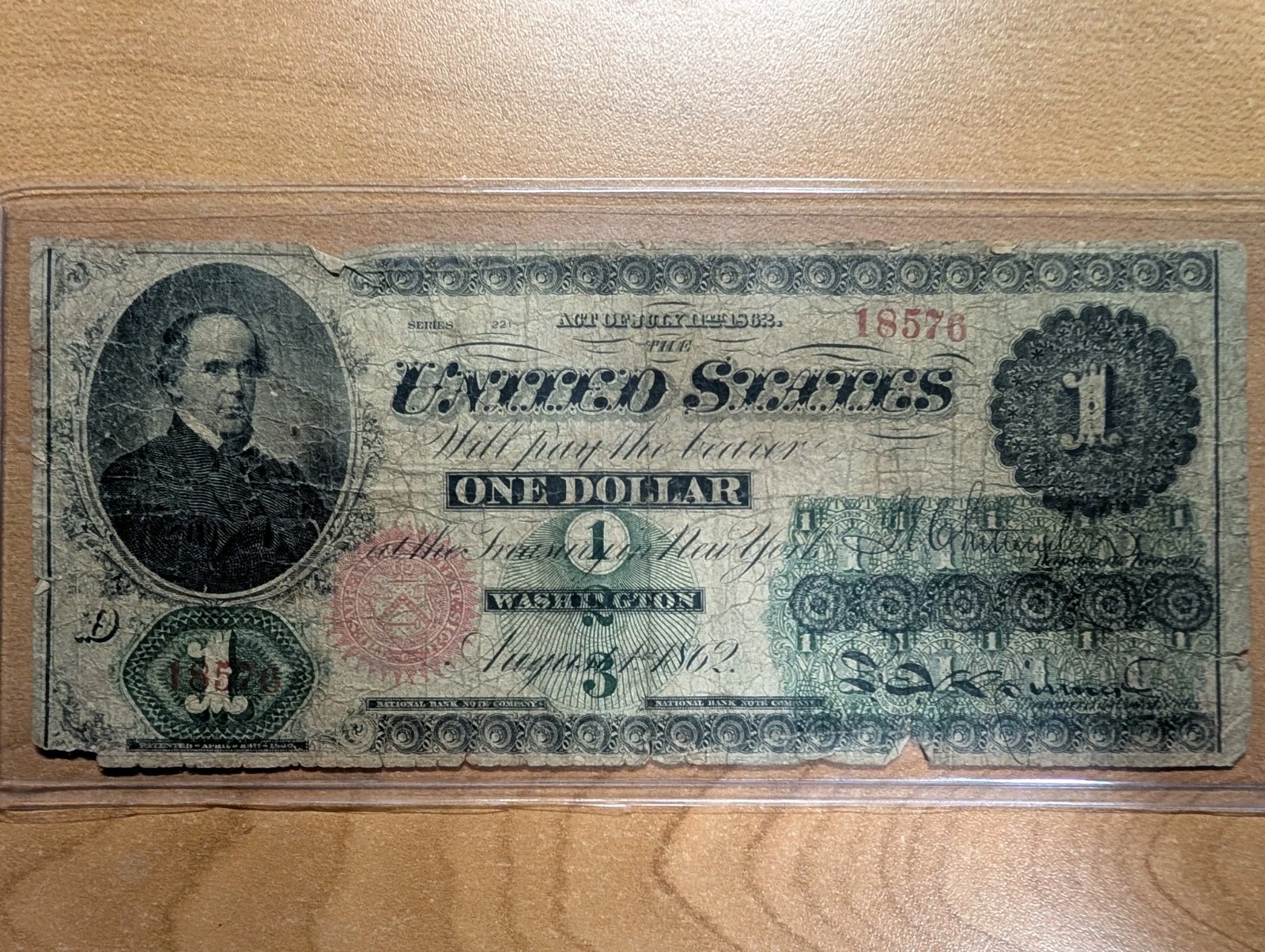 1862 $1 United States Legal Tender Note – Civil War Era – Salmon P. Chase FR16?