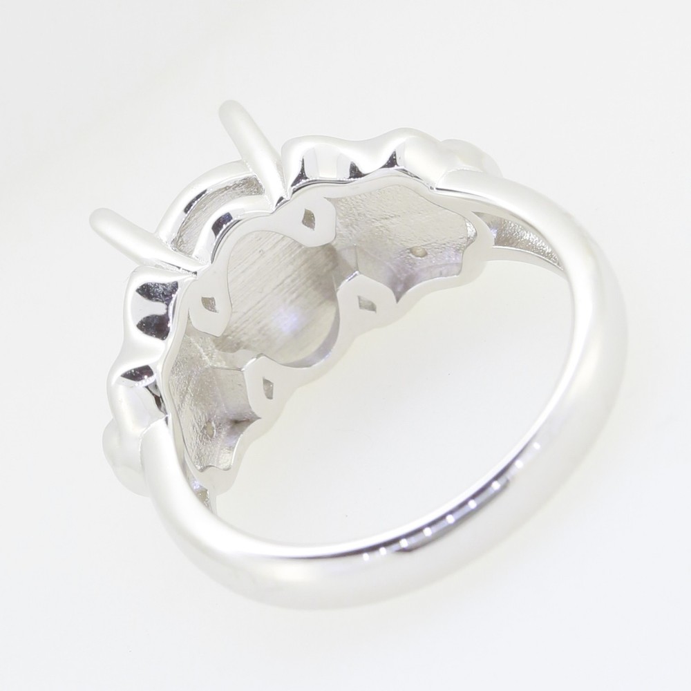 Sterling Silver Semi Mount Ring Setting Round RD 5x5mm