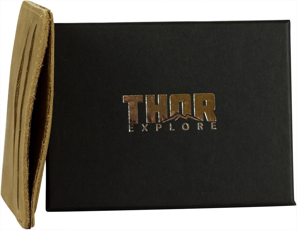 THOR FRONTIER WALLET - THIN PROFILE - FULL GRAIN LEATHER - SADDLE BROWN