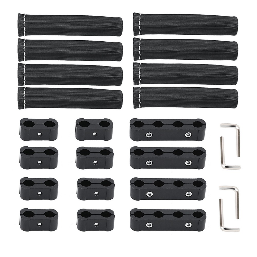 Spark Plug Heat Shield Protector Engine Spark Plug Wire Separator Black 20Pcs